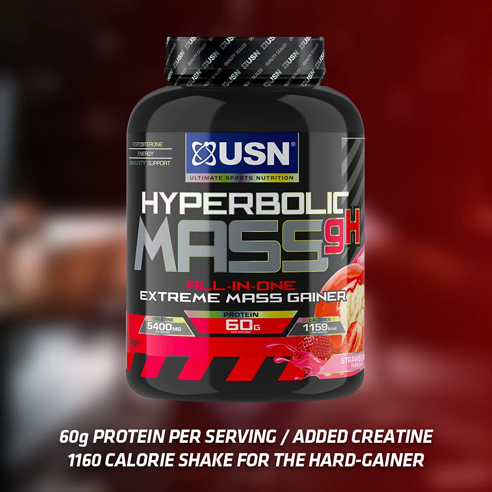 USN Hyperbolic Mass Strawberry 6kg: High Calorie Mass Gainer Protein Powder for Fast Muscle Mass USN buy supplements canada