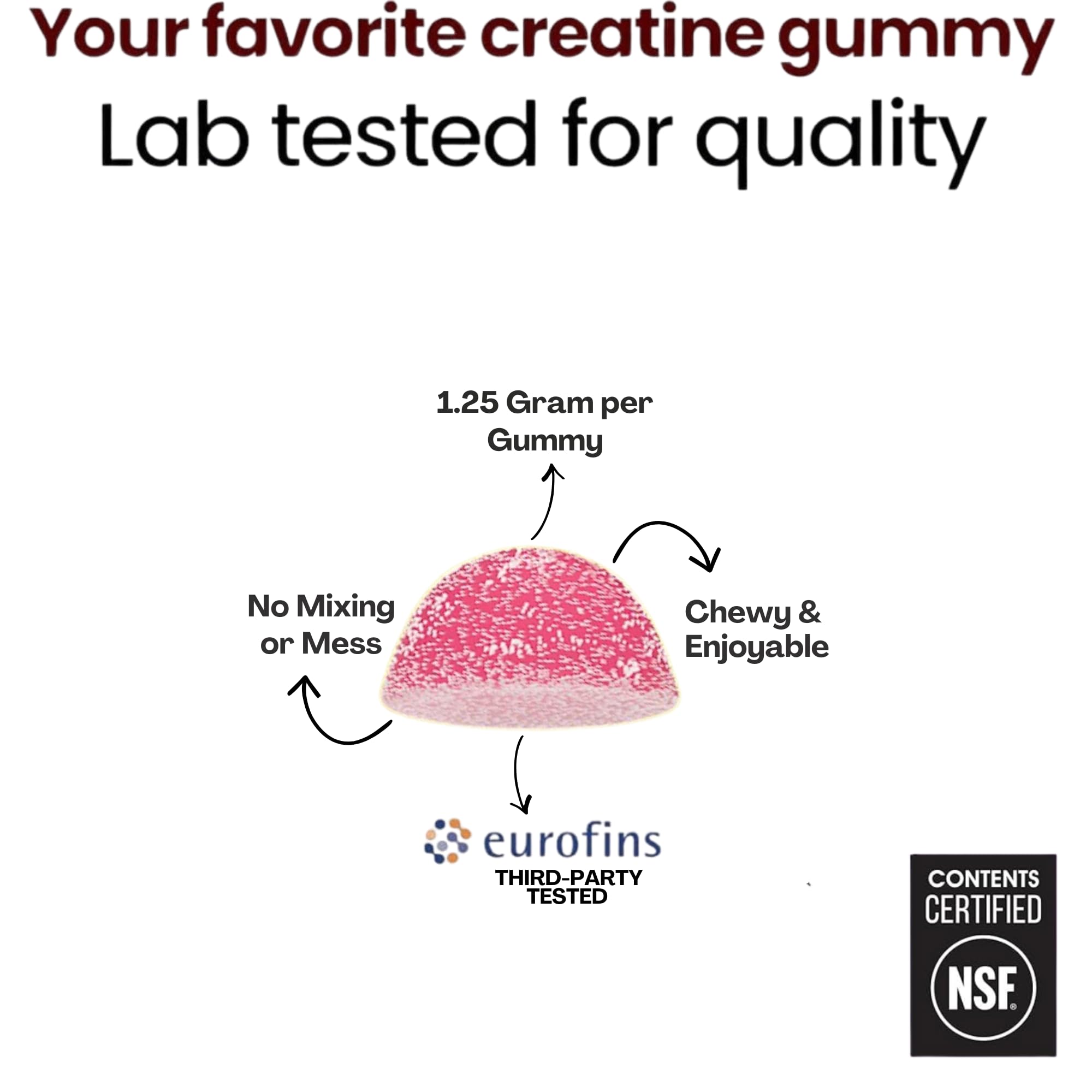 Creatine Monohydrate Gummies 5g - Raspberry Lemonade Flavored Creatine for Women and Men - Supplement for Muscle Gain, Strength, Energy, Cognitive Health, Pre and Post Workout, Recovery, (120 Gummies) Alpha Nutrition Power buy supplements canada