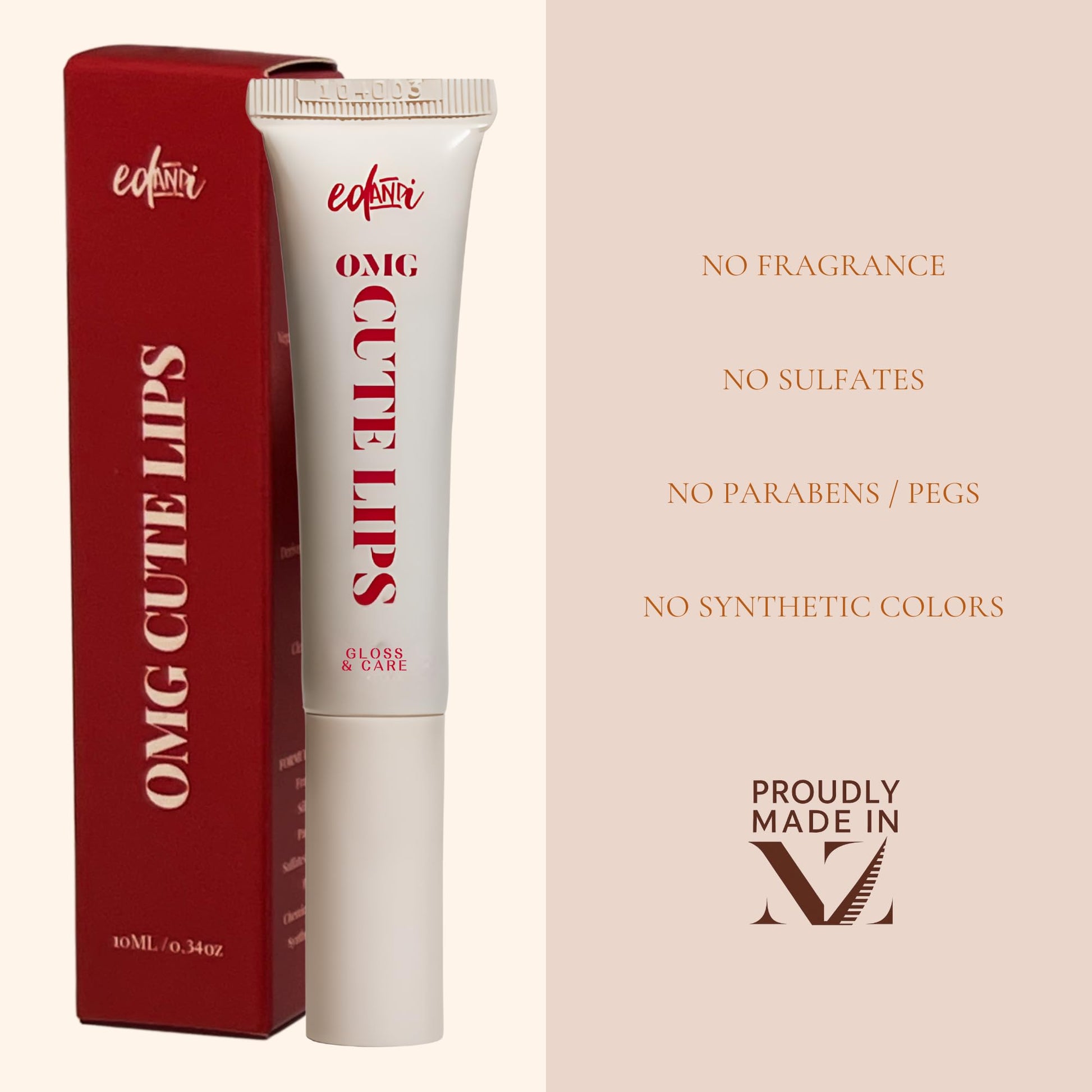 edandi ed&i OMG Cute Lips – Lip Gloss for Women with Shea Butter for Hydration, Light Shimmer, Lip Tinted High Shine Finish, Long Lasting Lip Gloss in Red Vanilla Frosting, Lightweight & Non-sticky edandi buy supplements canada