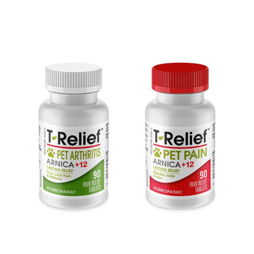 MediNatura Plant-Powered Pet Pain Relief Bundle T-Relief Pet Pain Tablets (90) + T-Relief Pet Arthritis (90) 12 Plant-Based Homeopathic Pain Relievers with Arnica - Support for Muscles, Joints + HIPS MediNatura buy supplements canada