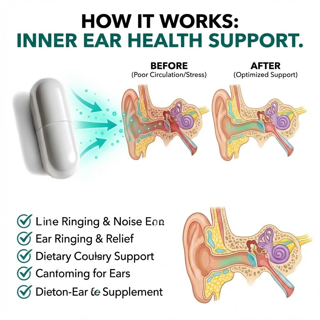 IHW Tinnitus Relief for Ringing Ears, 1200mg Tinnitus Relief Supplement, 120 Capsules, with Vitamin B Complex & C, Reduces Ringing in Ears, Promotes Hearing Wellness & Comfort IHW buy supplements canada