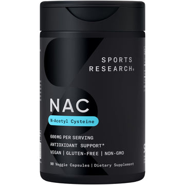 Sports Research Vegan NAC Supplement (N-Acetyl Cysteine) 600 mg - Supports Antioxidant Activity - NAC 600 mg - Non-GMO Sports Research buy supplements canada