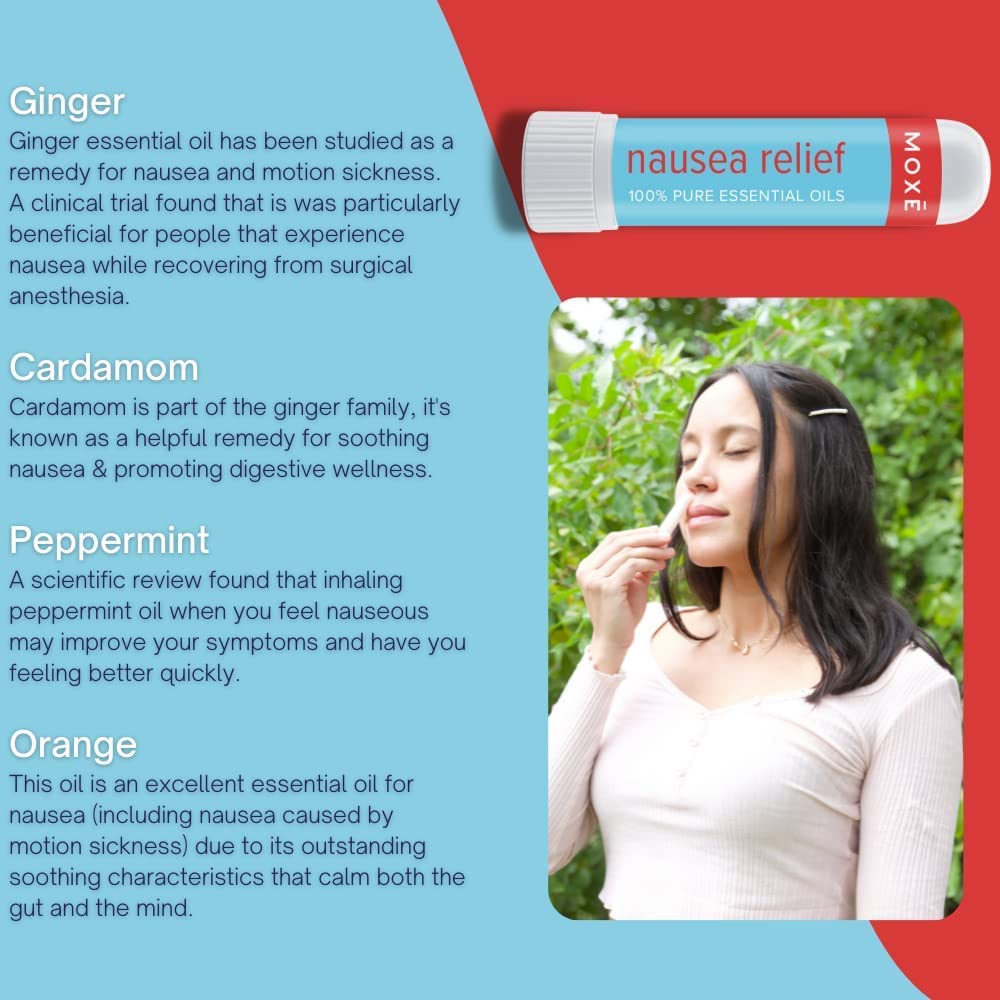 MOXE Nausea Nasal Inhaler Sticks, All Natural Essential Oil Blend, Ginger, Cardamom, Peppermint MOXE buy supplements canada