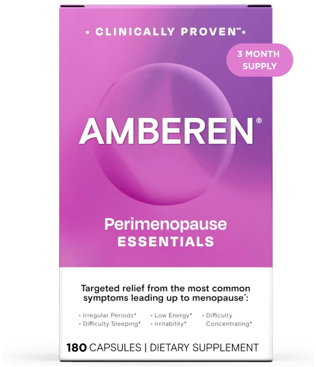 Amberen Perimenopause, Peri-Menopause Multi-Symptom Relief, Vitamin B, Vitamin E & Antioxidants Supplement, Helps Support Hormone Balance, Hot Flashes & Night Sweats, Supplements for Women, 180 Count Amberen buy supplements canada