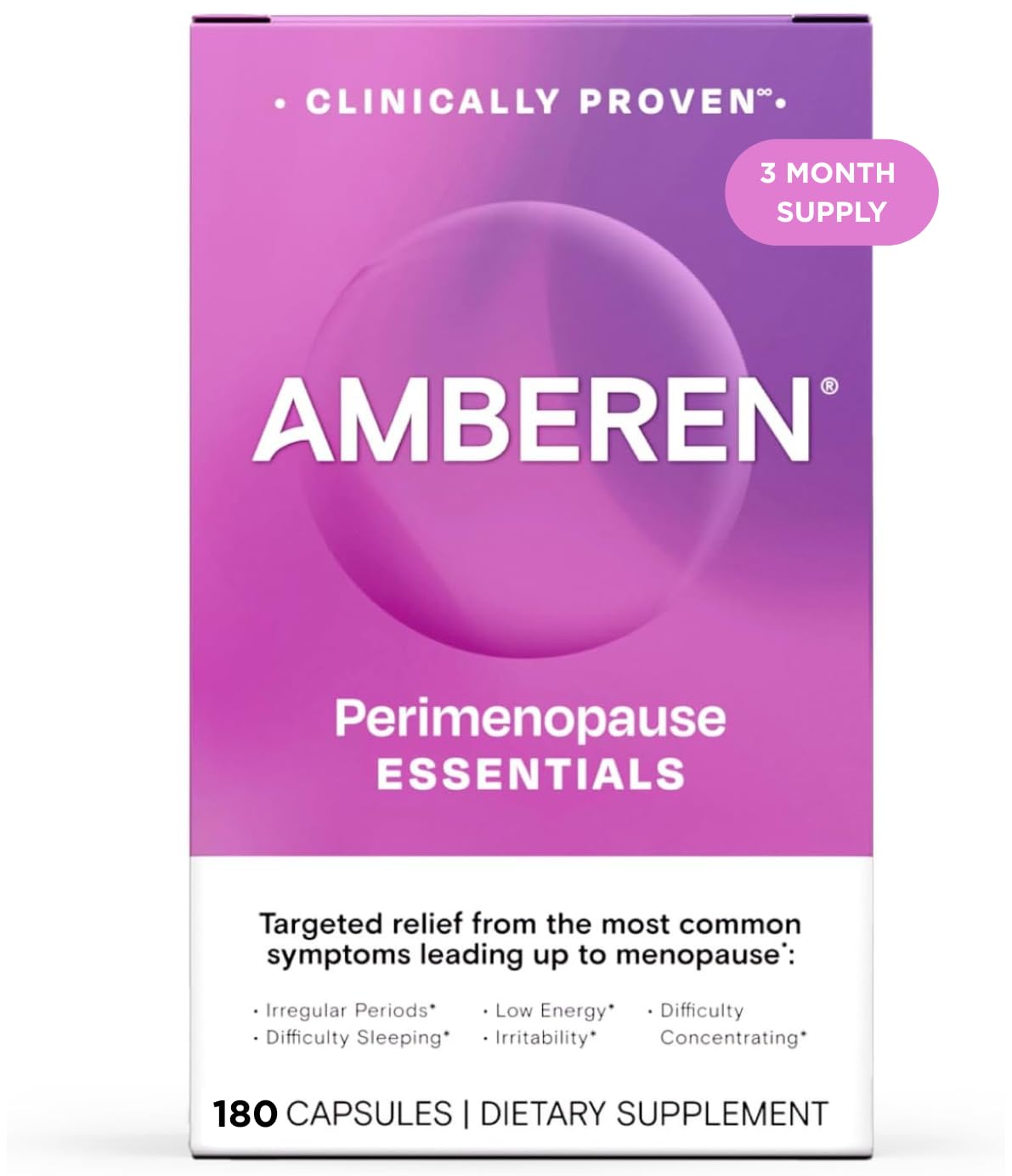 Amberen Perimenopause, Peri-Menopause Multi-Symptom Relief, Vitamin B, Vitamin E & Antioxidants Supplement, Helps Support Hormone Balance, Hot Flashes & Night Sweats, Supplements for Women, 180 Count Amberen buy supplements canada