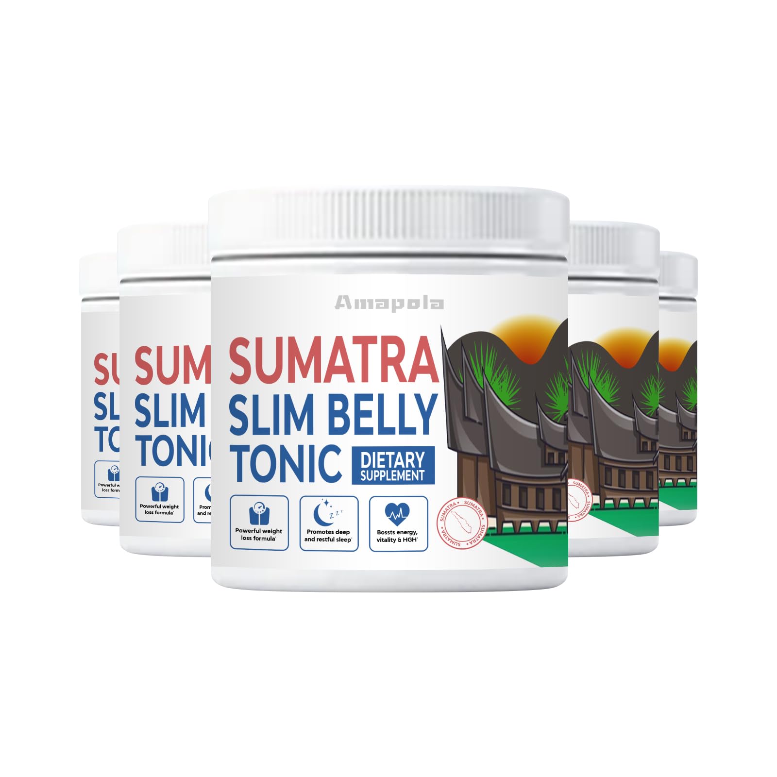 Amapola Sumatra Powder - Sumatra Slim Belly Tonic Powder (5 Pack, 150 Servings)  Amapola buy supplements canada