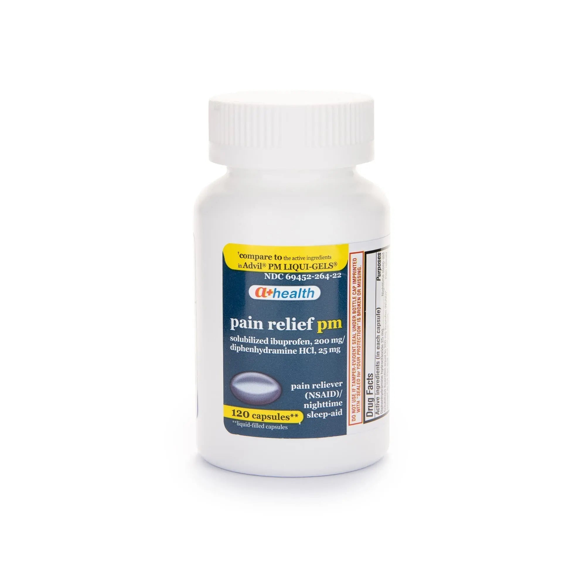 A+Health Ibuprofen PM Softgels, Pain Reliever/Nighttime Sleep Aid (NSAID), Ibuprofen 200mg and Diphenhydramine Hydrochloride 25mg, 120 Count A+Health buy supplements canada