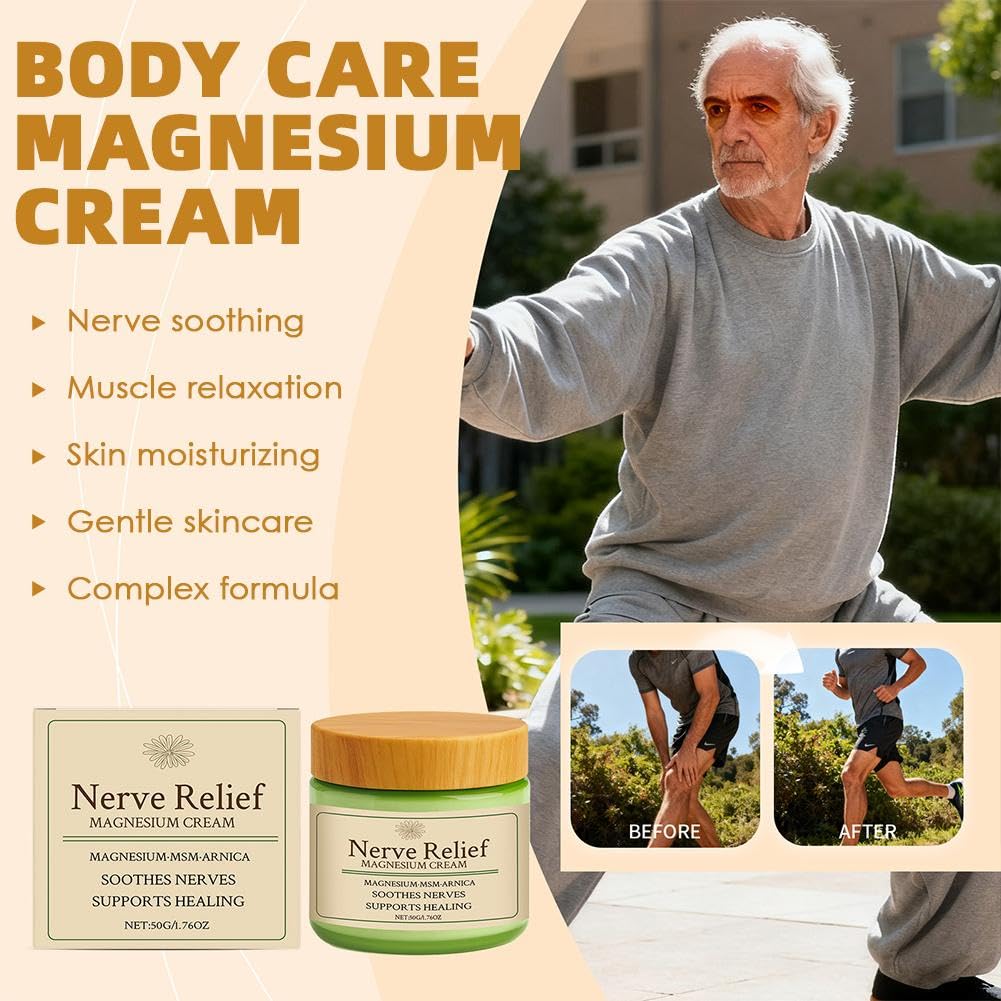 Total Relief Magnesium Cream for Nerve Relief with MSM & Arnica — Soothing Topical Support for Neuropathy & Muscle Relaxation — 2 Pack Value Set (3.52oz Total) Generic buy supplements canada
