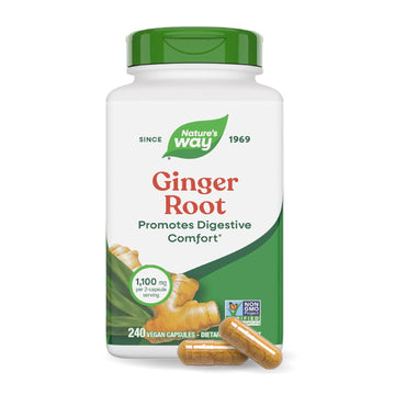 Nature’s Way Ginger Root Capsules, 1100 mg per 2-Capsule Serving Ginger Supplement for Digestive Comfort and Motion-Related Nausea Support Nature's Way buy supplements canada