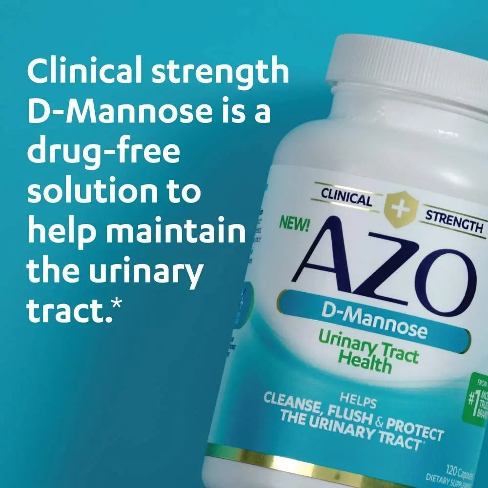AZO D Mannose Urinary Tract Health, Cleanse, Flush & Protect The Urinary Tract, No.1 Pharmacist Recommended Brand, Clinical Strength, Non-GMO, 120 Count (Pack of 2) AZO buy supplements canada