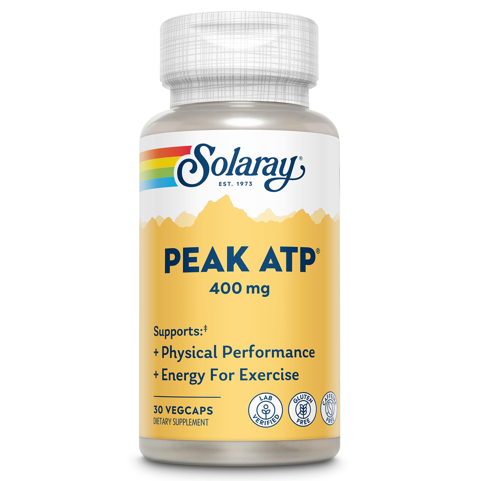 SOLARAY Peak ATP 400 mg - Physical Performance and Exercise Energy Supplements - Stim Free Pre Workout Pills - No Caffeine or Gluten - Lab Verified - 60-Day Guarantee - 30 Servings, 30 VegCaps SOLARAY buy supplements canada