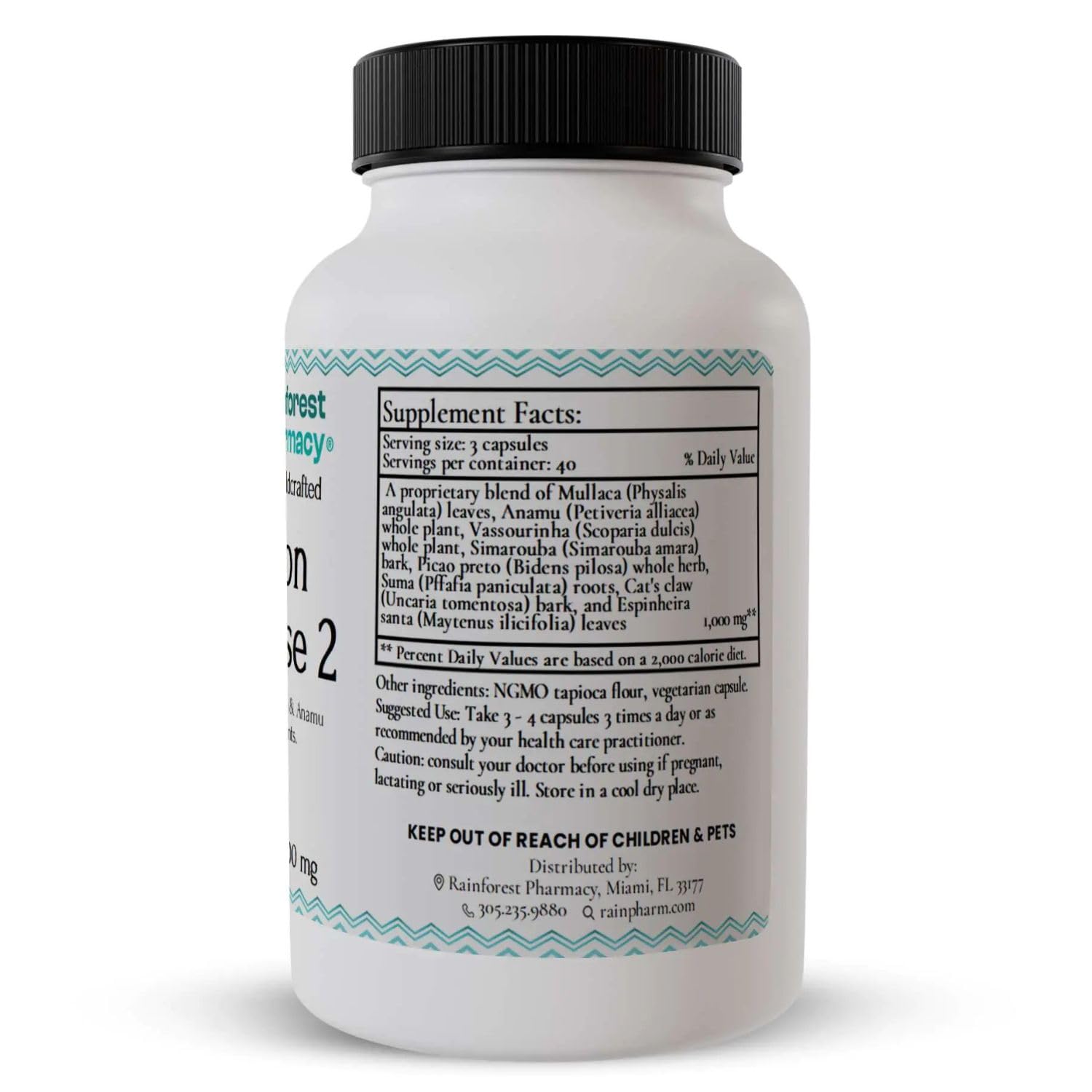 Rainforest Pharmacy N-Tense (2) Wildcrafted Amazon Rainforest Herbal Supplement to Support Cellular Health 500mg | 120 Vegetable Capsules with Mullaca, Anamu, Cat’s Claw, Suma Rainforest Pharmacy buy supplements canada