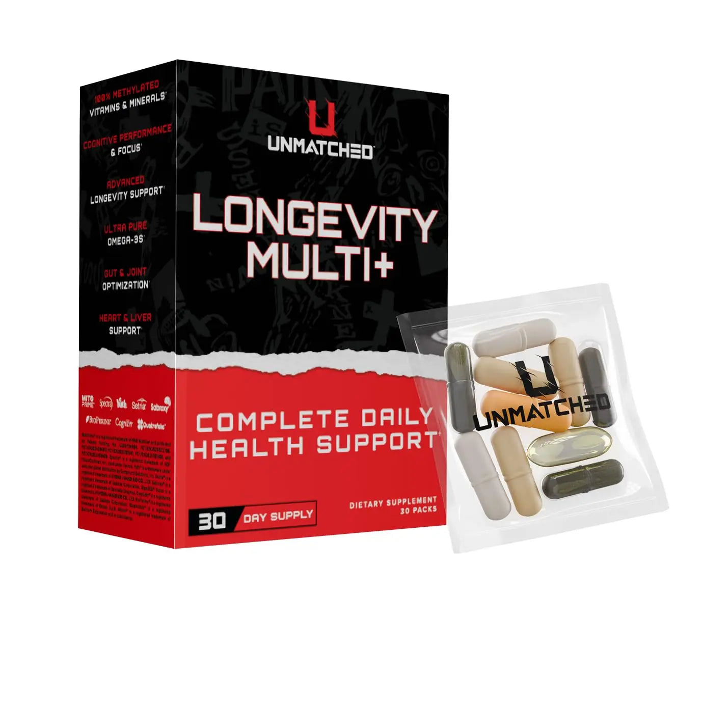 Unmatched Longevity Multi+ | Complete Daily Health Support | Methylated Vitamins & Minerals, Omega-3s, Nootropics, & Longevity Agents | Unmatched buy supplements canada
