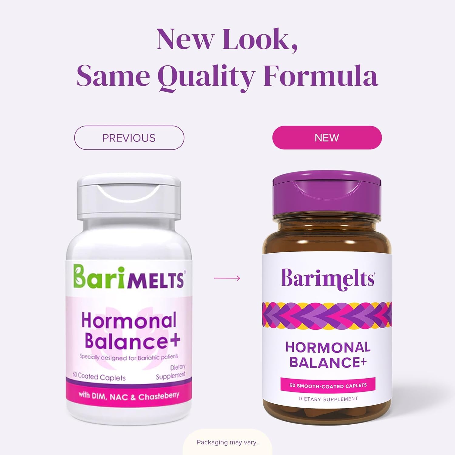 BariMelts Hormonal Balance+ for GLP-1 Users and Bariatric Patients - DIM, NAC & Chasteberry Supports Hormone Balance for Women - 60 Smooth-Coated Caplets (1-Month Supply) BariMelts buy supplements canada