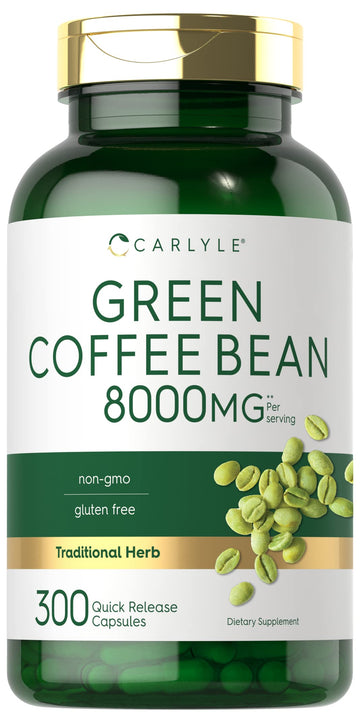 Carlyle Green Coffee Bean Extract | 8000 mg | 300 Capsules | Non-GMO and Gluten Free Carlyle buy supplements canada