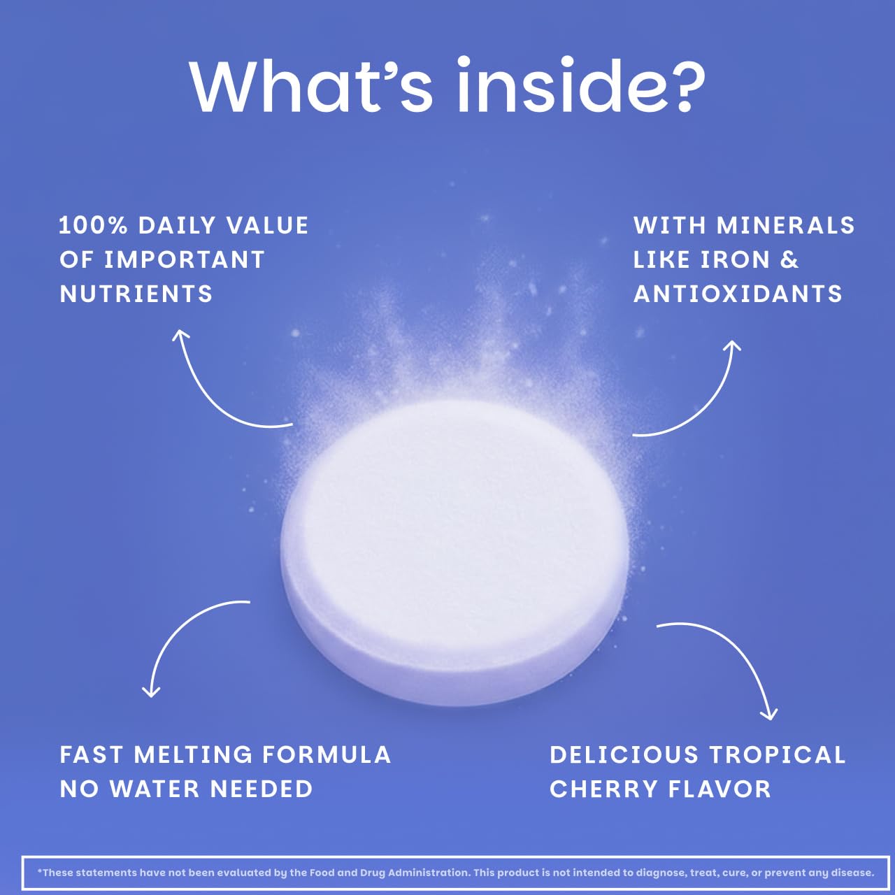 EZ Melts Multivitamin + Iron - Daily Multivitamin for Women & Men - Supports Healthy Energy Levels & Antioxidant Protection - Non-GMO & Vegan - Tropical Cherry EZ Melts buy supplements canada