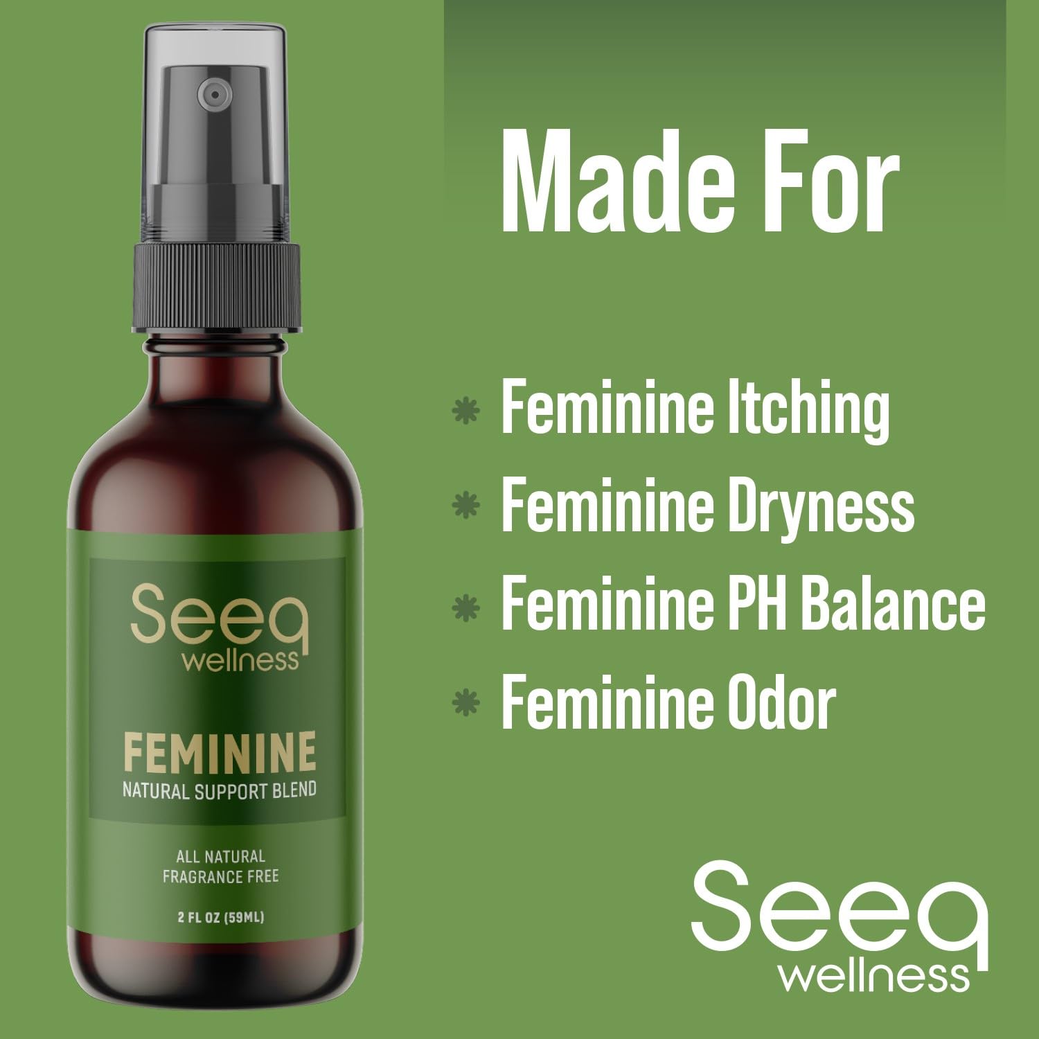 All Natural Feminine Deodorant Spray - for Vaginal Itch, Irritation & Odor - Feminine Hygiene Spray Seeq Wellness buy supplements canada