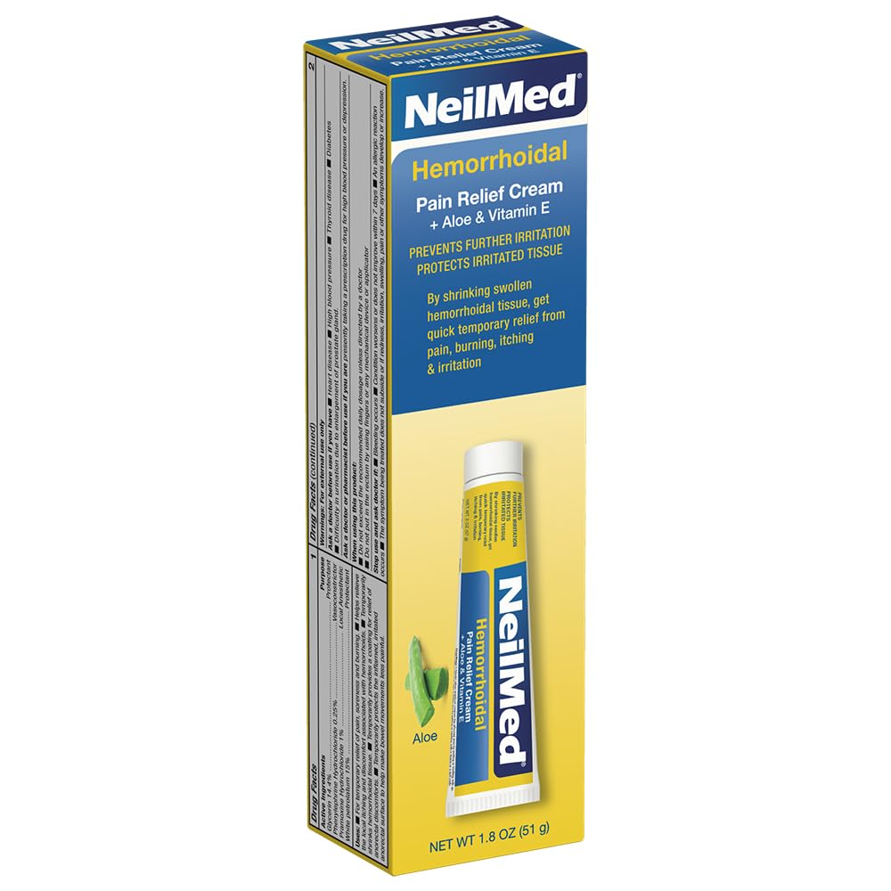 NeilMed Hemorrhoidal Pain Relief Cream with Aloe & Vitamin E, Hemorrhoid Treatment, Pain Relief, Relieves Burning, Itching and Discomfort, 1.8 oz. NeilMed buy supplements canada