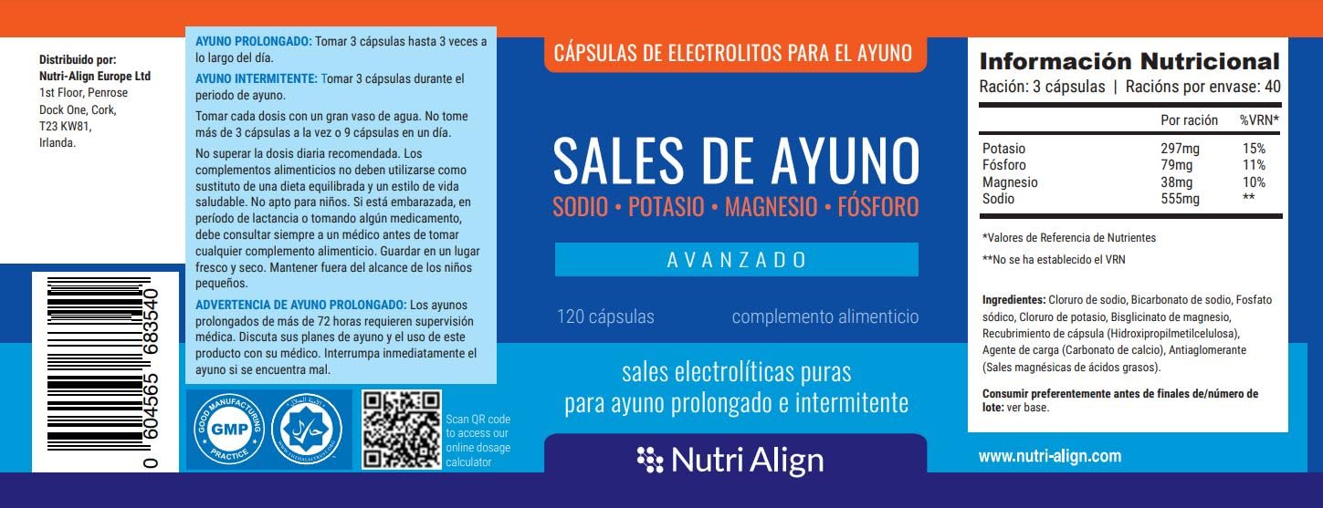 Nutri-Align Fasting Salts Electrolytes Advanced, 120 Capsules | Sodium Potassium Magnesium Phosphorus | Pure Fasting Electrolytes | Sugar Free & Filler Free Nutri-Align buy supplements canada