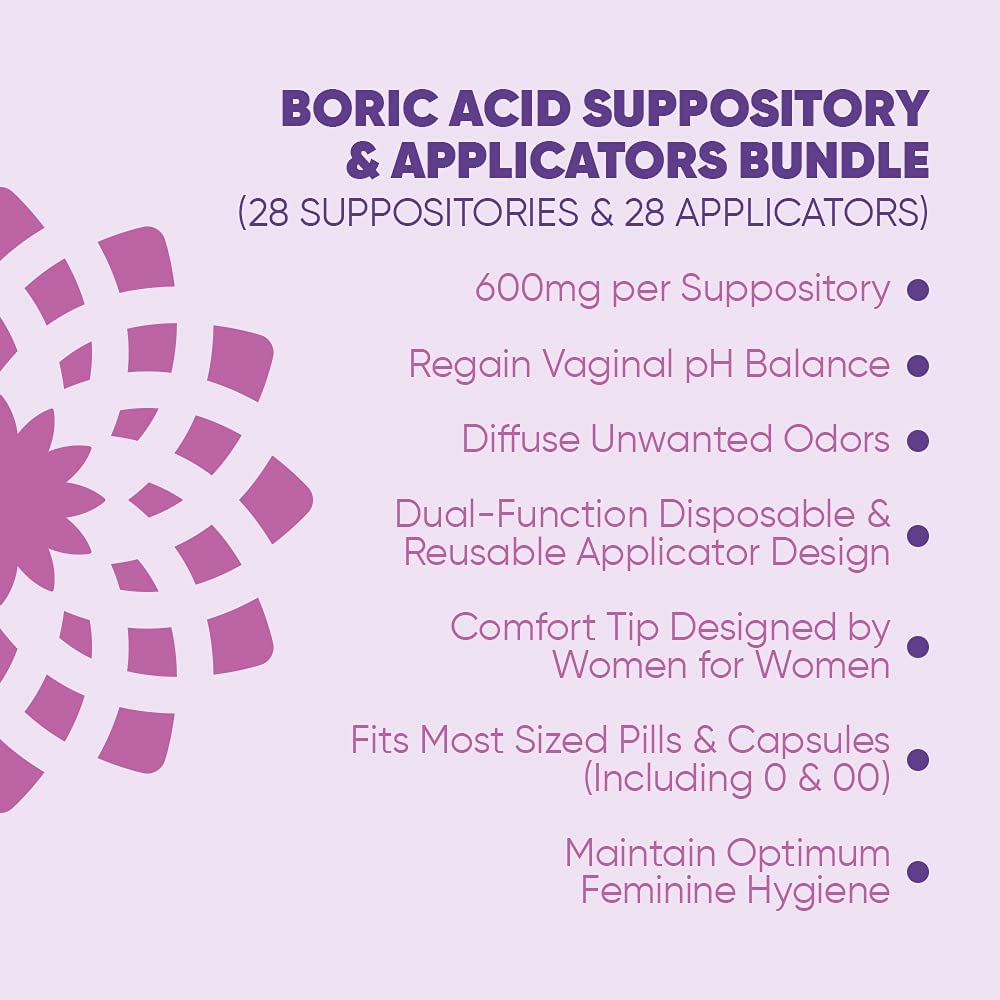 SEROVERA Seroflora Boric Acid Vaginal Suppositories 600 mg + Suppository Applicators Bundle SEROVERA buy supplements canada