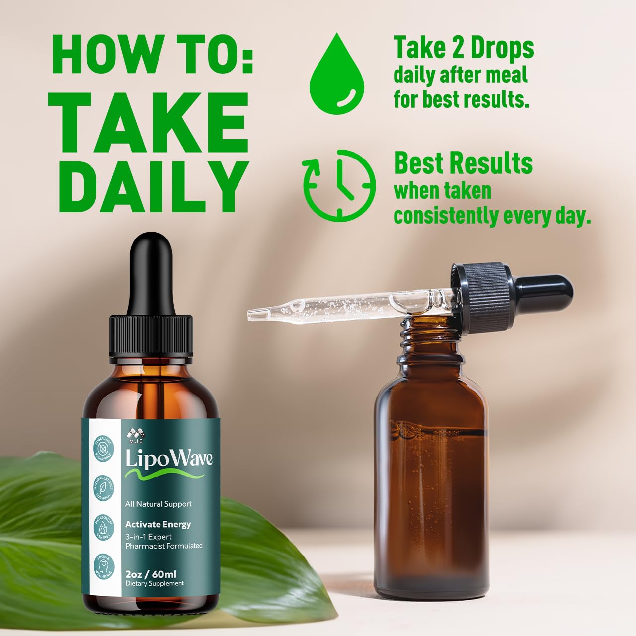Lipowave Drops, Official LipoWave Drops with All Natural Ingredients, Advanced Overall Health and Wellness Vitamin Supplement Premium Formula for Maximum Strength Multivitamin Support (30 Servings) MJO buy supplements canada