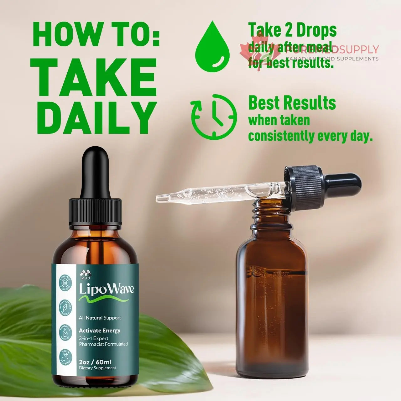 (2 Pack) Lipowave Drops, Official LipoWave Drops with All Natural Ingredients, Advanced Overall Health and Wellness Vitamin Supplement Formula for Maximum Strength Multivitamin Support (60 Servings) MJO buy supplements canada