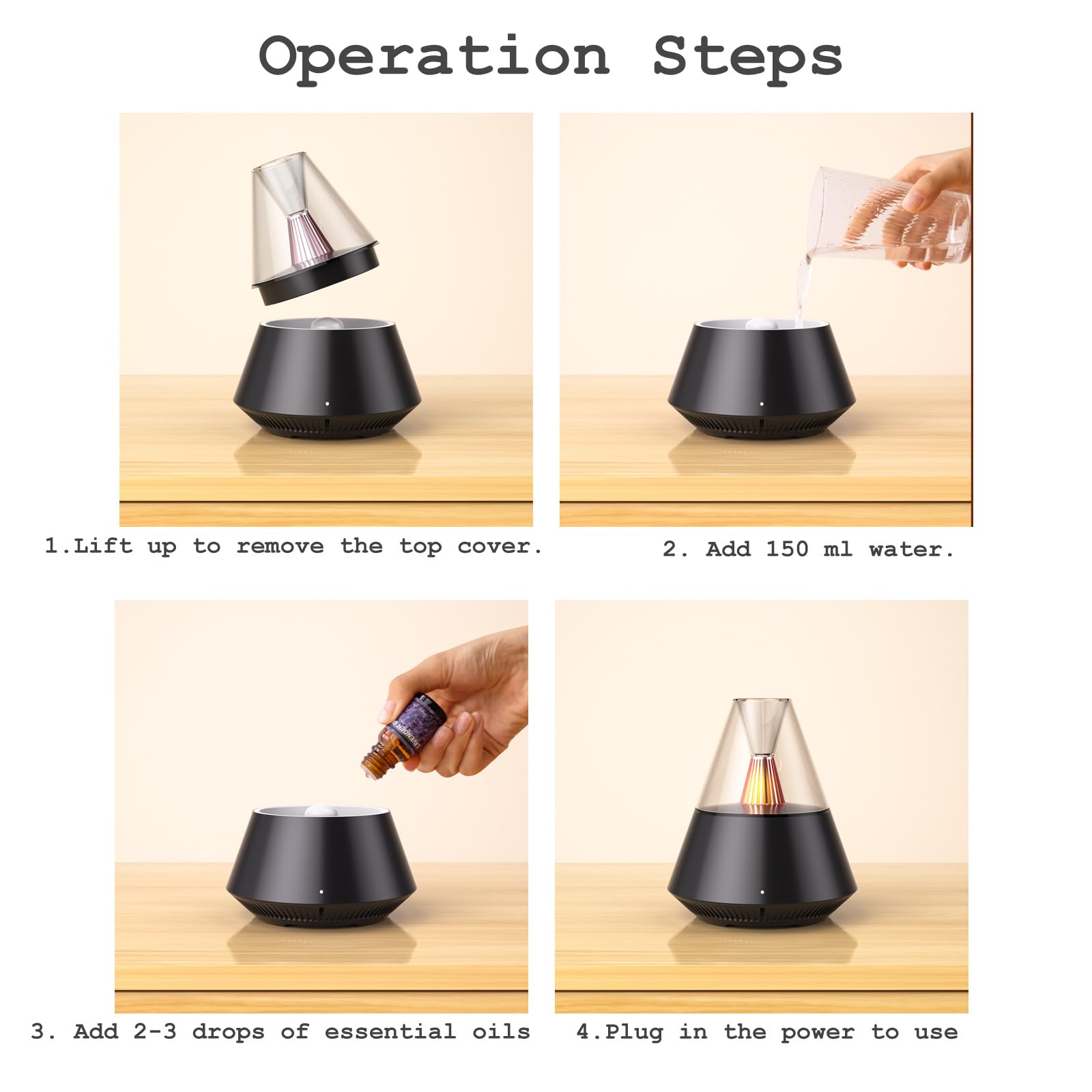 TriPro Essential Oils Aroma Diffuser,Portable Humidifier with Cool Mist and Warm Light Effect,Remote Control TriProC buy supplements canada