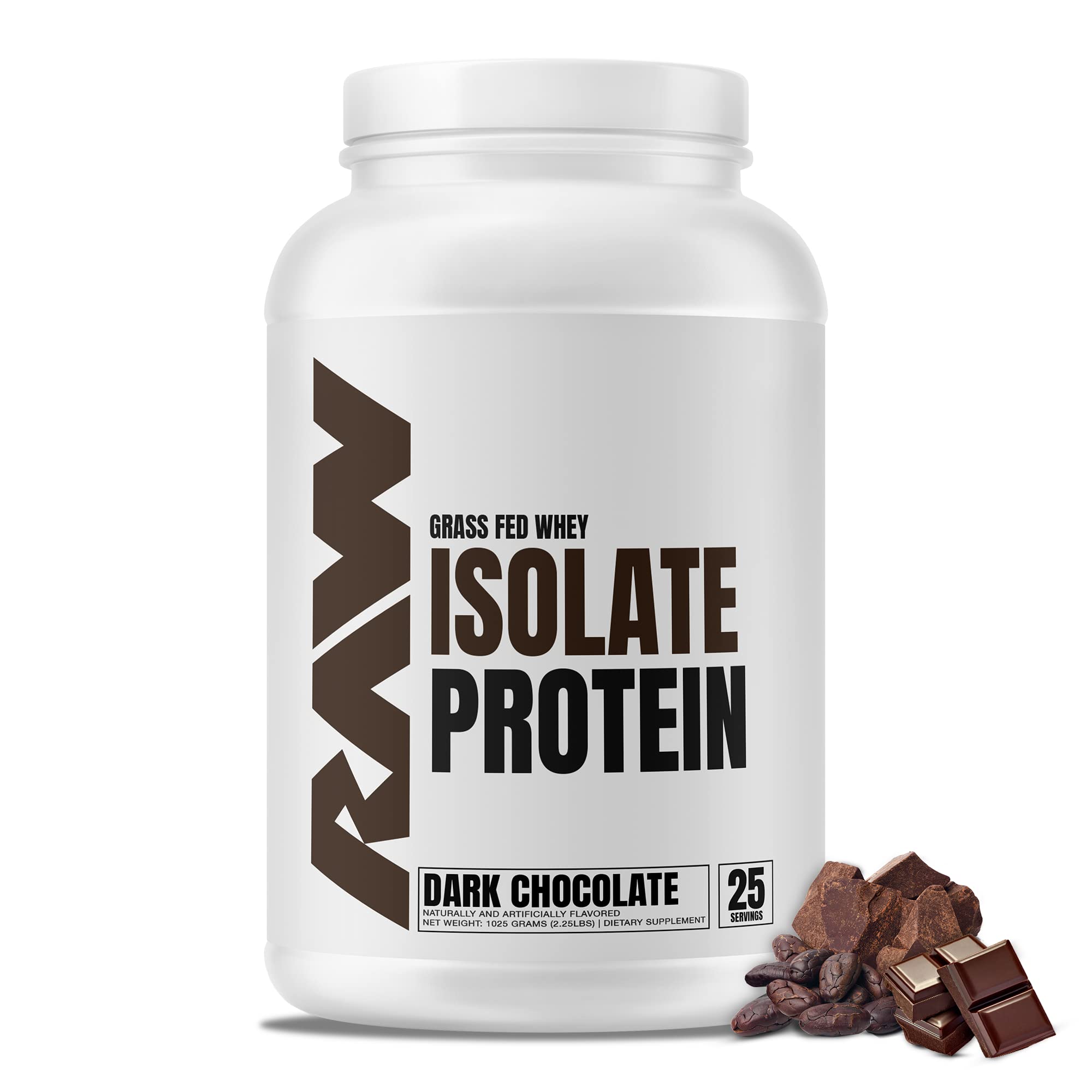 RAW Whey Isolate Protein Powder, Dark Chocolate - 100% Grass-Fed Sports Nutrition RAW buy supplements canada