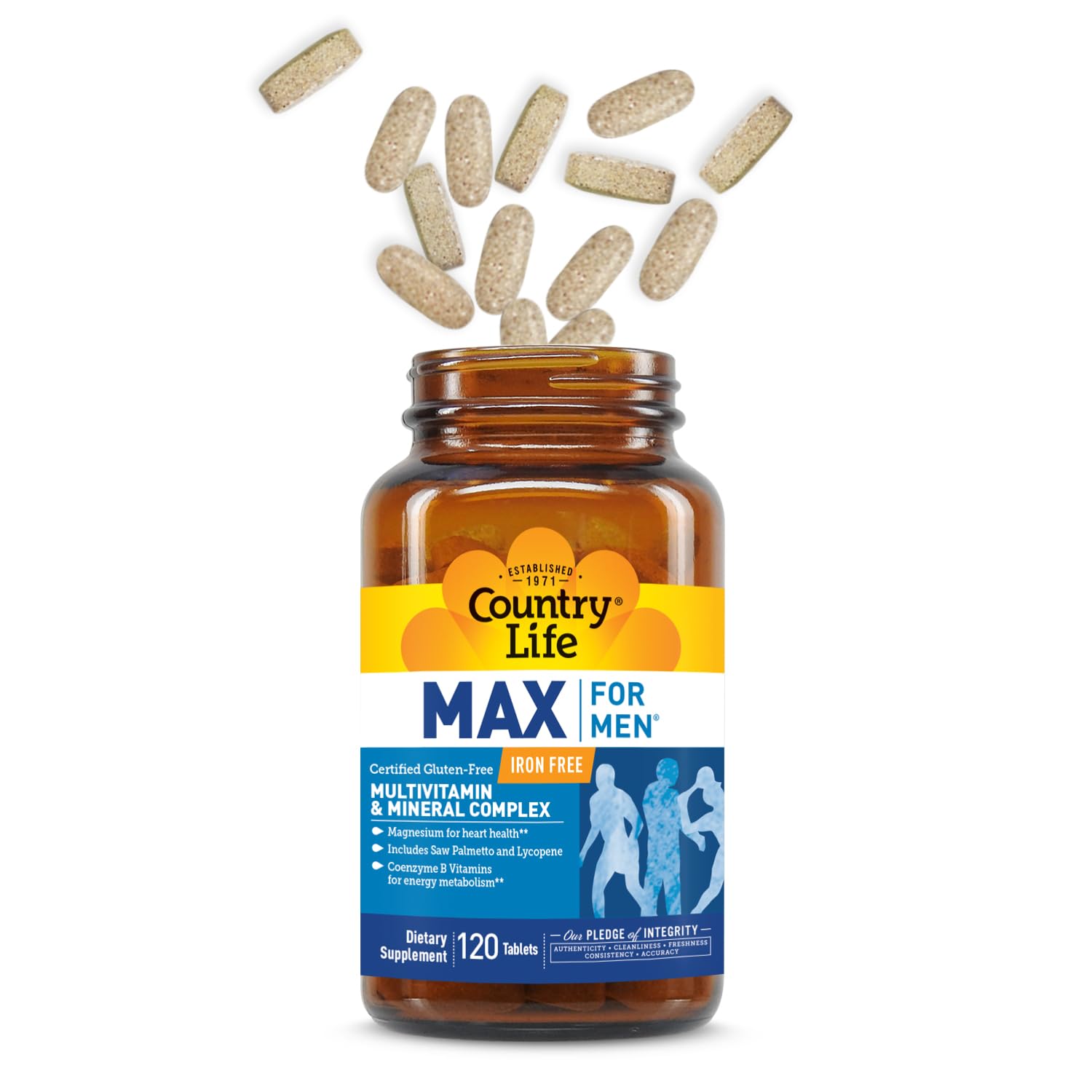 Country Life Max for Men Multivitamin: Iron-Free, Gluten Free, Saw Palmetto, Lycopene, Daily Support for Energy, Heart & Men's Health,120 Vegetarian Tablets Country Life buy supplements canada