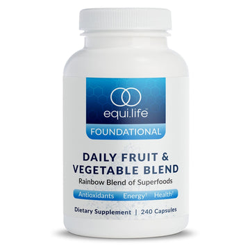 Equilife Daily Fruit & Vegetable Blend, Superfood Antioxidant Supplement Capsules, Nutrient Dense with Vitamin C, Fiber, and 9 Essential Amino Acids, Supports Energy, Vegan 240 Capsules Equilife buy supplements canada
