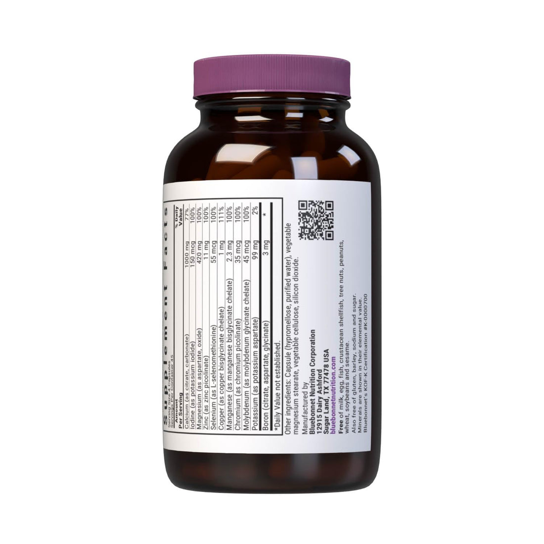 Bluebonnet Multi Minerals Supplement Plus Boron Chelated Magnesium Potassium Copper Selenium Manganese Chromium & Zinc Complex for Women & Men - No Iron, Non-GMO, Gluten-Free - 180 Vegetable Capsules BlueBonnet buy supplements canada