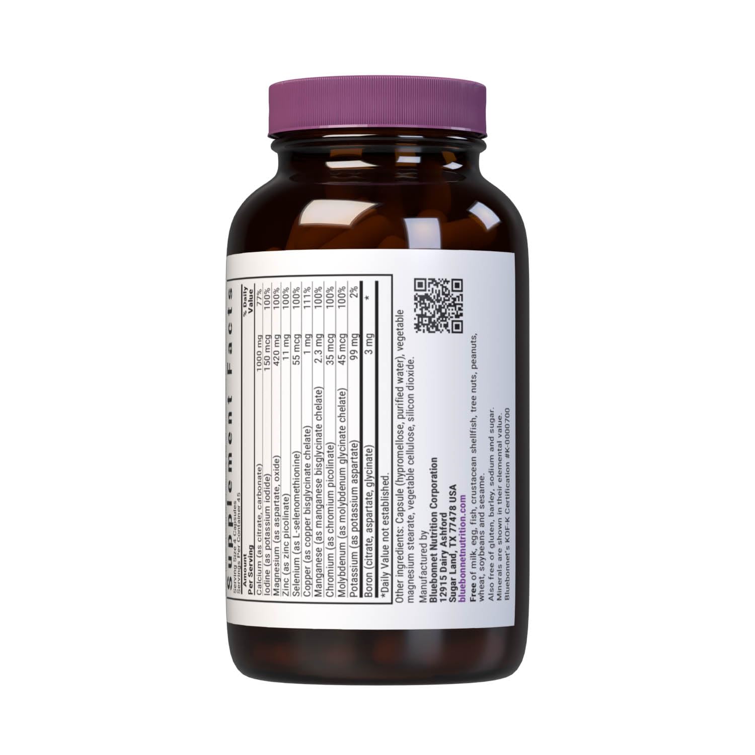 Bluebonnet Multi Minerals Supplement Plus Boron Chelated Magnesium Potassium Copper Selenium Manganese Chromium & Zinc Complex for Women & Men - No Iron, Non-GMO, Gluten-Free - 180 Vegetable Capsules BlueBonnet buy supplements canada