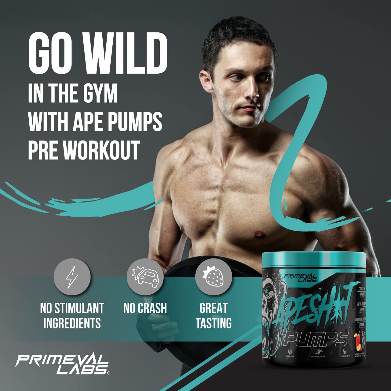 Primeval Labs Ape Pumps Natural Pre Workout Powder | Caffeine Free Preworkout Primeval Labs buy supplements canada