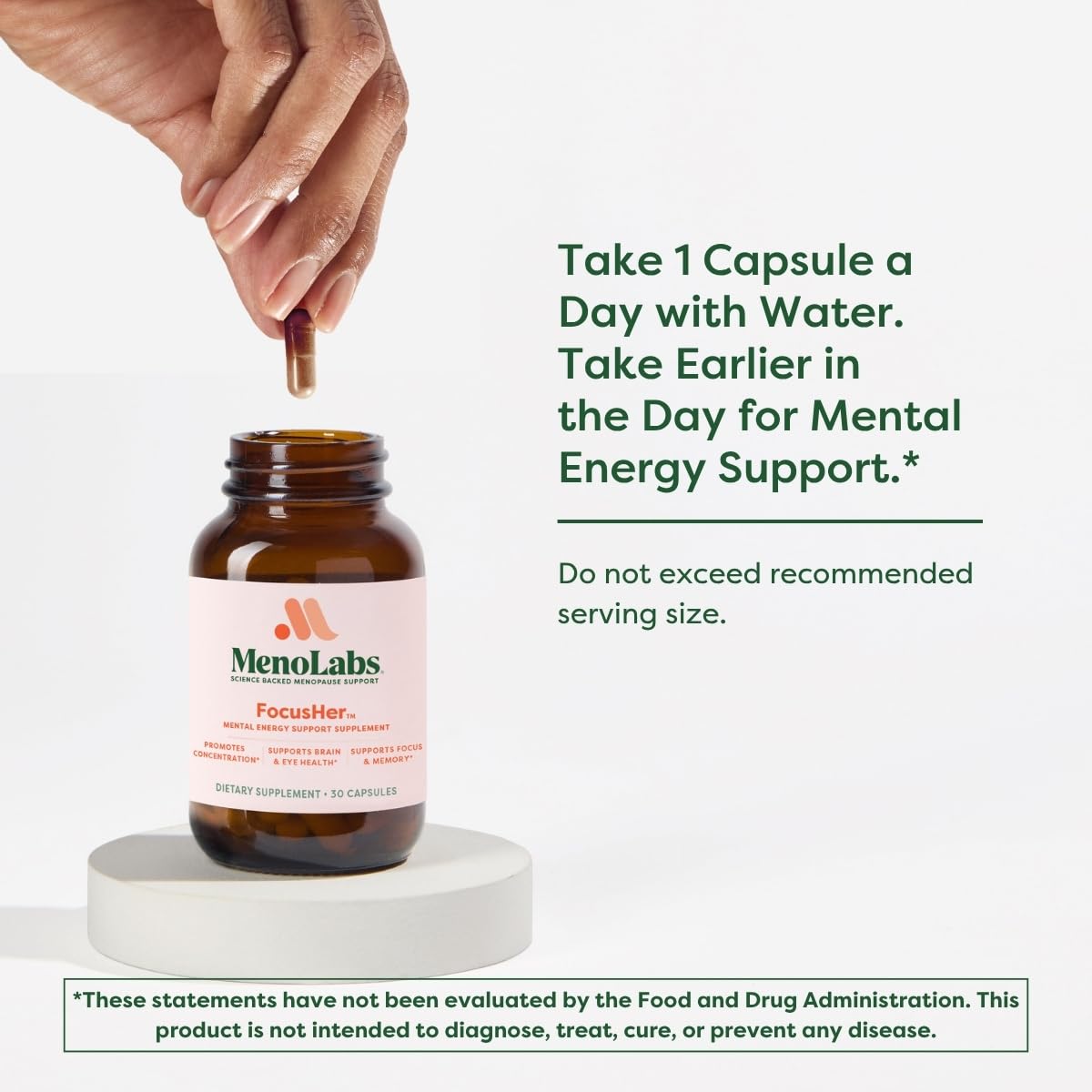 MENOLABS® FocusHer™ Mental Energy Support Supplement – Caffeine-Free Focus, Concentration & Memory – enXtra® & Lutemax 2020® – Menopause, Brain & Eye Health – 30 Capsules, 30-Day Supply MENOLABS buy supplements canada