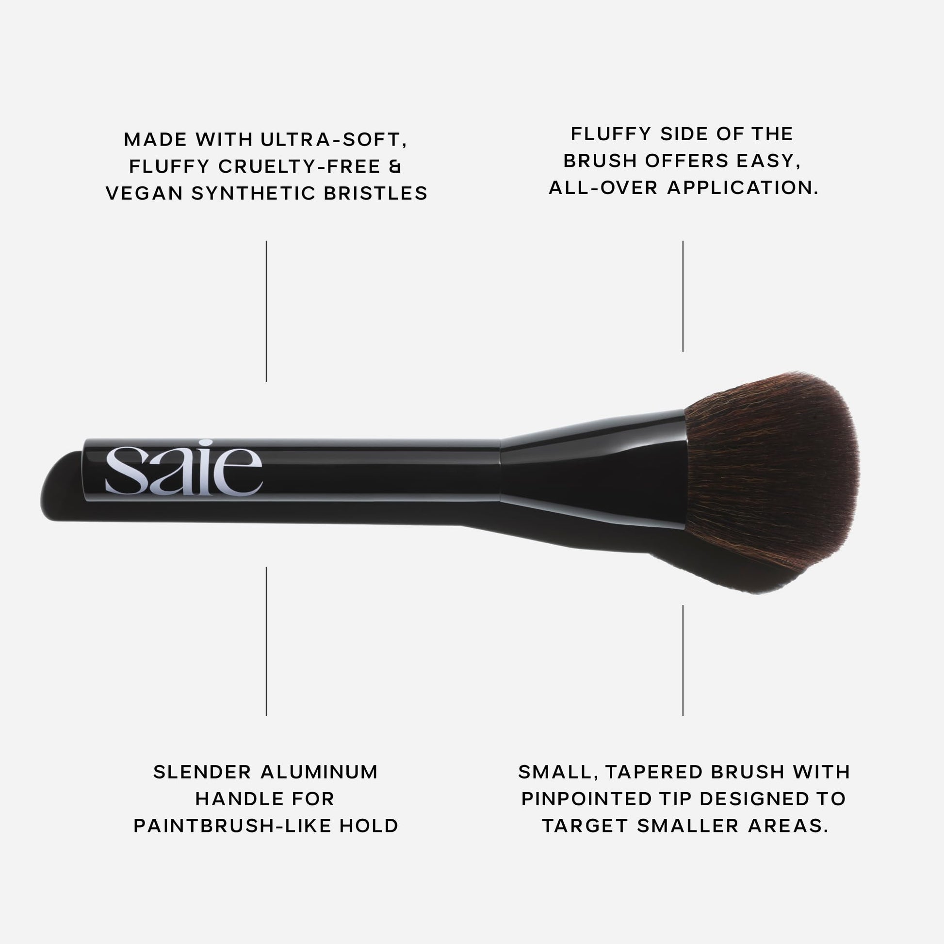 Saie Powder Blush Brush - Fluffy Makeup Brush for Cheeks - Ultra-Soft Tapered Bristles for a Precise, Diffused Application - For Pressed or Loose Powder Face Makeup, Bronzer + Blush - Vegan (1 Count) Saie buy supplements canada