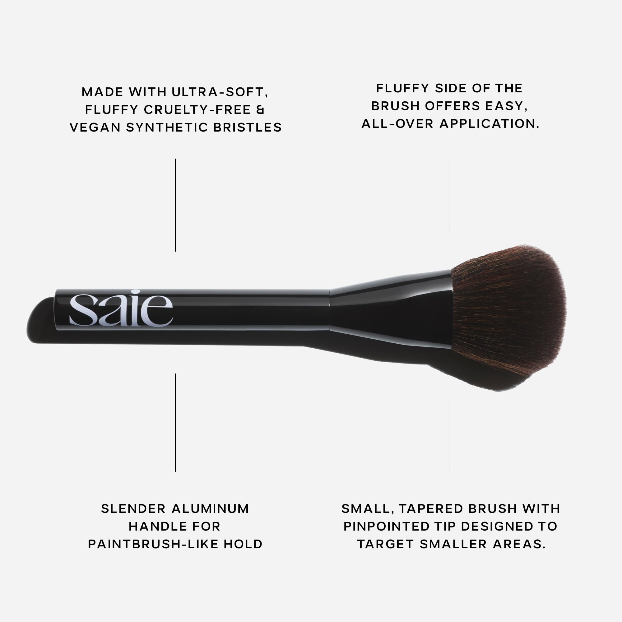 Saie Powder Blush Brush - Fluffy Makeup Brush for Cheeks - Ultra-Soft Tapered Bristles for a Precise, Diffused Application - For Pressed or Loose Powder Face Makeup, Bronzer + Blush - Vegan (1 Count) Saie buy supplements canada
