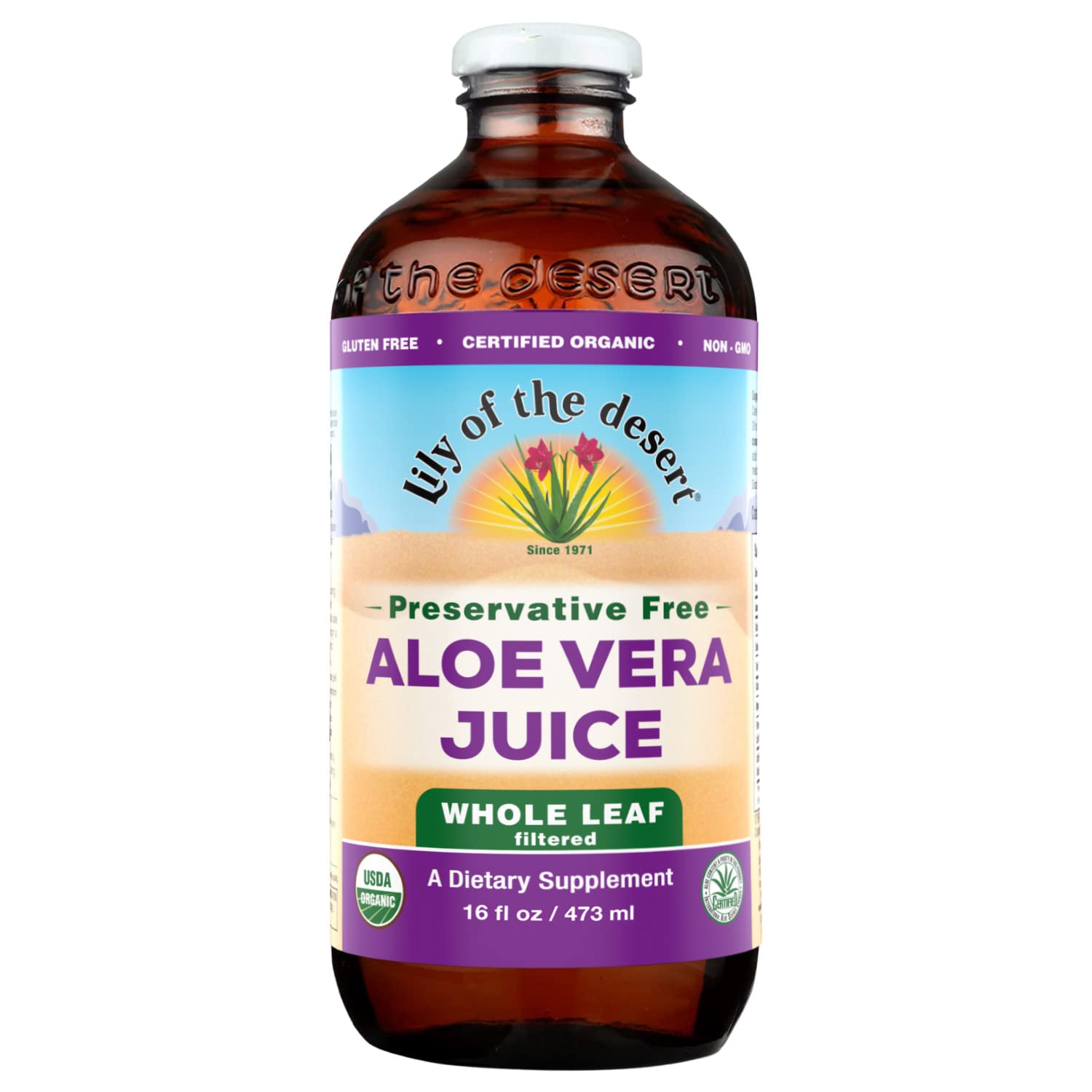 Lily of the Desert Aloe Vera Juice, Whole Leaf Filtered, Organic & Preservative Free – Natural Vitamins, Digestive Enzymes for Gut Health, Lily Of The Desert buy supplements canada