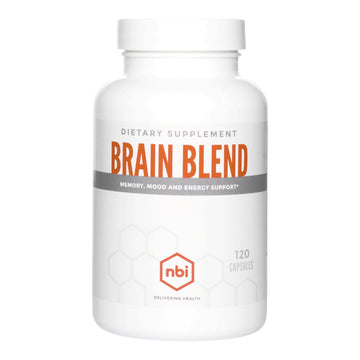 NBI Brain Blend for Memory, Focus, Concentration, Cognitive Function for Men & Women | Caffeine-Free with ALCAR, Alpha Lipoic Acid, Huperzine A, Turmeric | Nootropic | 120ct Capsules NBI buy supplements canada