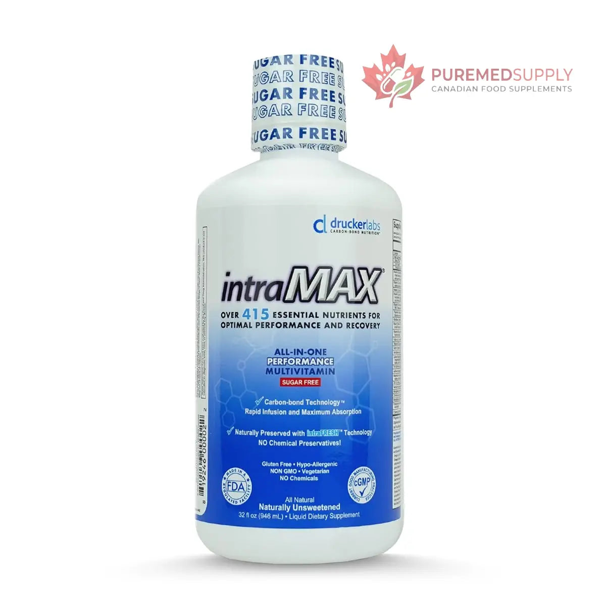 intraMAX Drucker Labs Organic Sugar-Free All-in-One Performance Liquid Multivitamin for Men & Women | Non-GMO, Gluten & Dairy Free | with Magnesium, Zinc, Vitamins D, C & E | 32 oz intraMAX buy supplements canada
