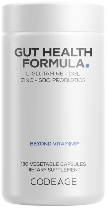 Codeage Gut Health Supplements Vegan Formula - L Glutamine, Zinc, Turkey Tail Mushroom Powder, Tonic Mushroom, Maitake, Micro Algae, Mineral, Codeage buy supplements canada