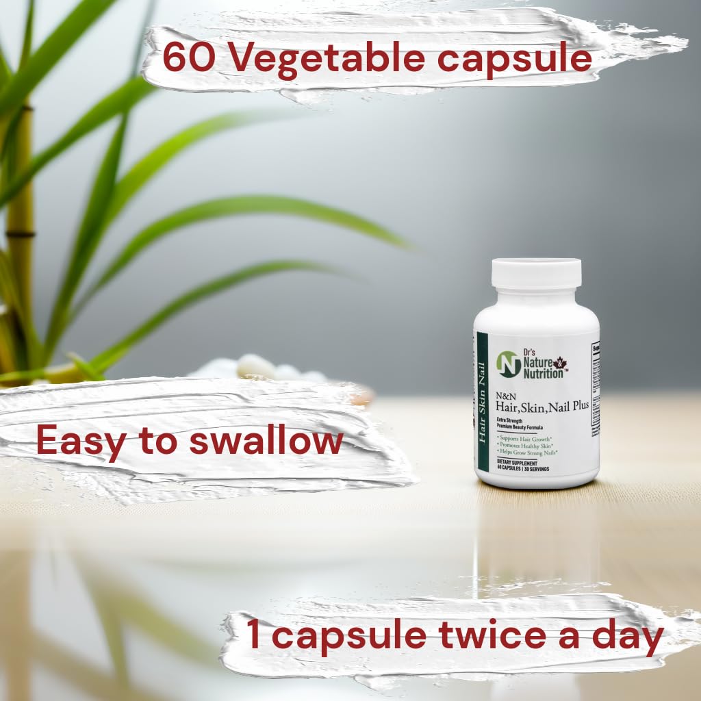 Dr's Nature & Nutrition Hair, Skin & Nail Plus Vitamin Supplement with Biotin 5000mcg, Bamboo Extract, Collagen Support - Extra Strength Beauty Supplement for Men and Women - 60 Capsules Dr's Nature & Nutrition buy supplements canada