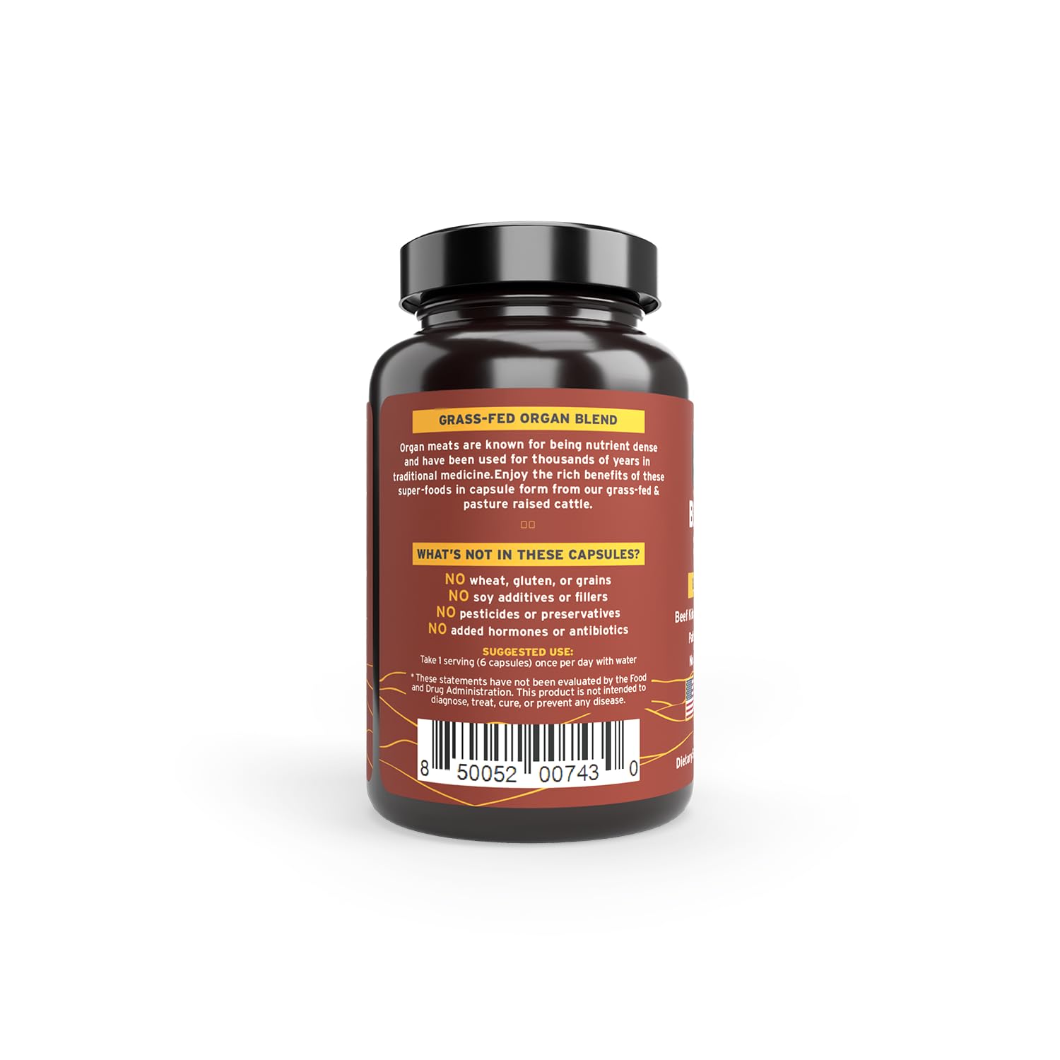 Paleo Pro O.G. Blend Premium Beef Organs Capsules, Kidney, Heart, Liver, Spleen and Pancreas from Grass Fed & Pastured Cows, Dietary Supplement, No GMO, 180 Capsules (Beef Organ Complex) Paleo Pro buy supplements canada