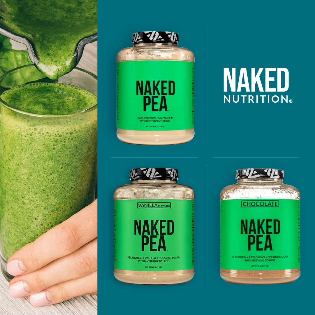 NAKED Pea - 5LB 100% Pea Protein Powder from North American Farms - Unflavored Vegan Pea Protein Isolate - NSF Certified, Plant Protein Powder, Easy to Digest - 76 Servings NAKED buy supplements canada
