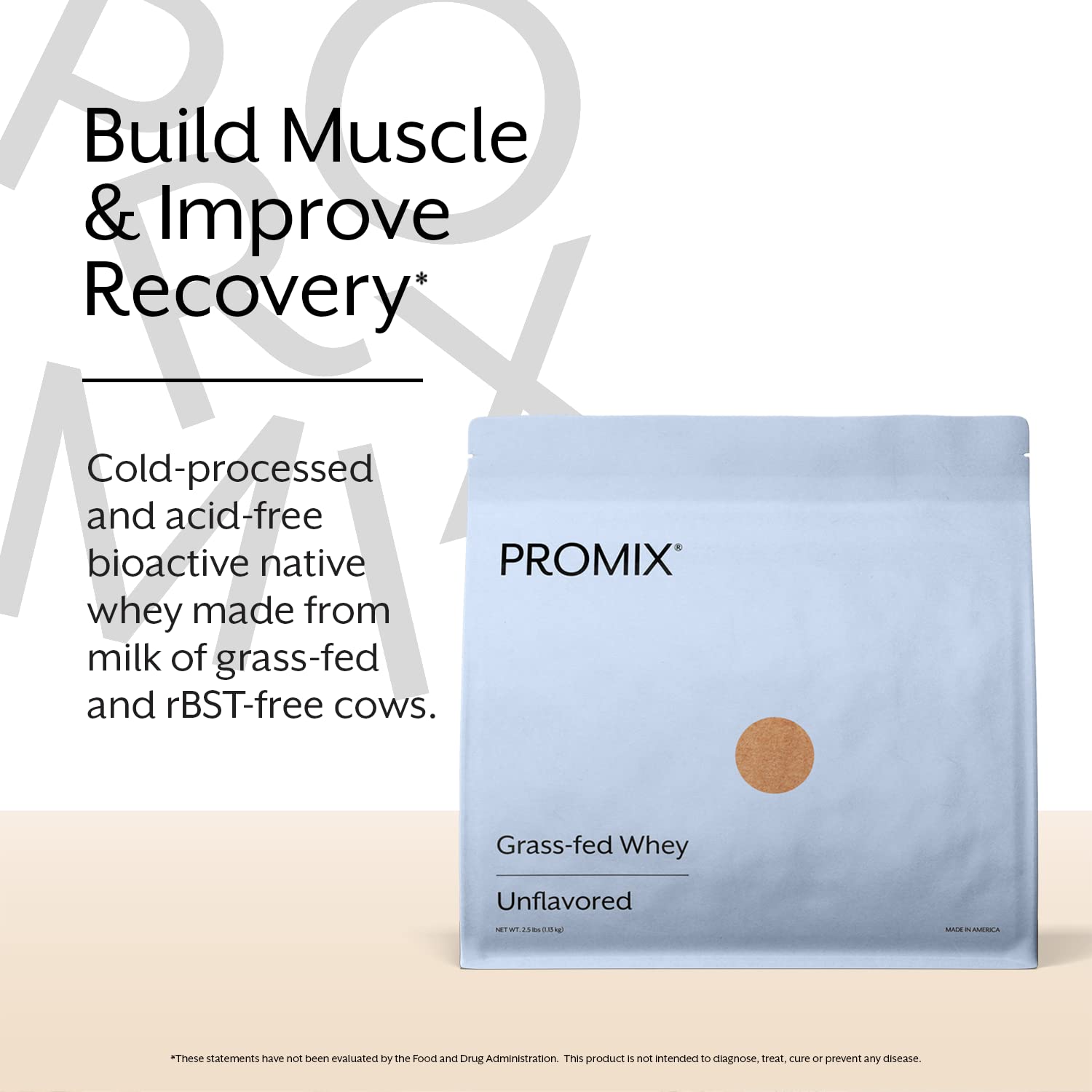 Promix Whey Protein Powder, Unflavored - 2.5lb Bulk - Grass-Fed & 100% All Natural ProMix Nutrition buy supplements canada