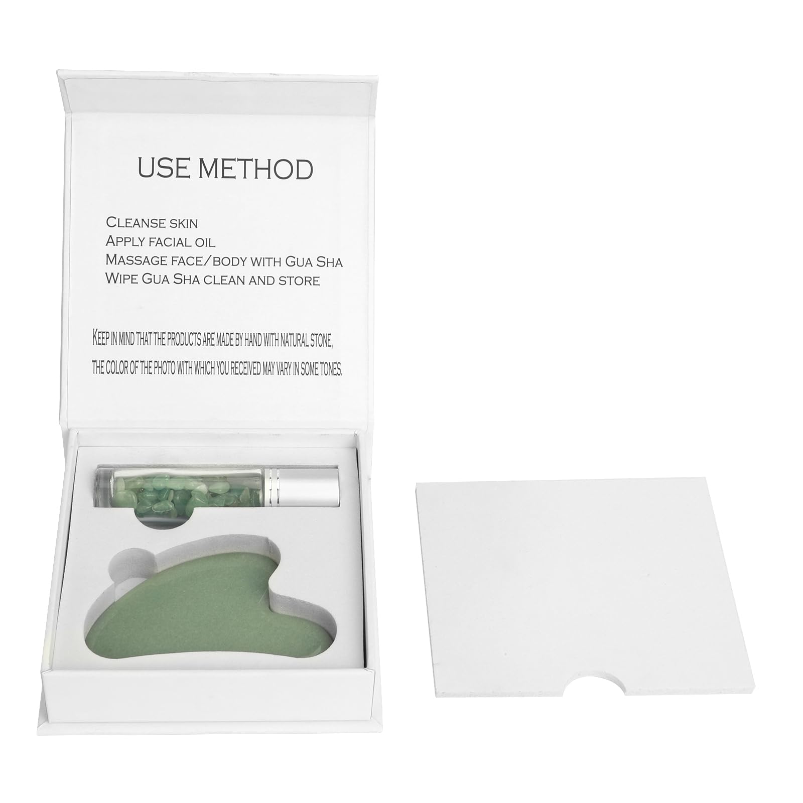 Padime 2 pcs | Premium Set | Real Jade Gua Sha Tool for Facial Skin Care + Glass Bottle for Your Oil Padimë buy supplements canada