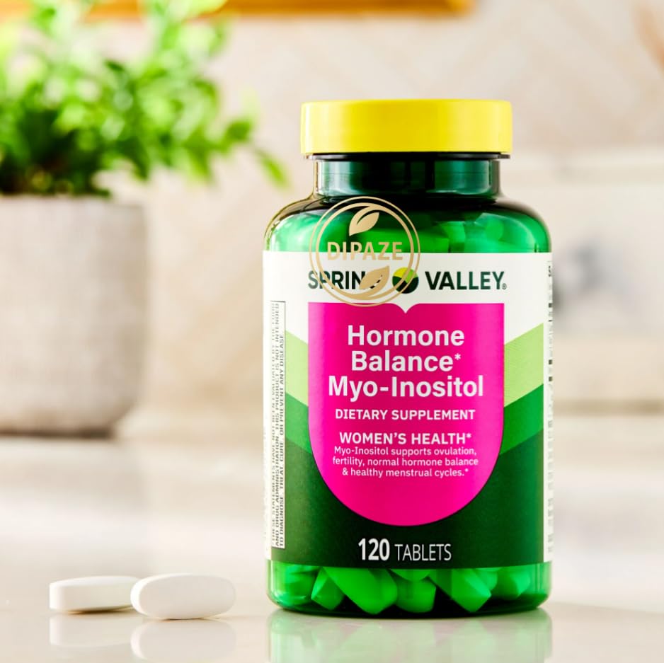 Spring Valley Hormone Balance Myo-Inositol 2000mg Dietary Supplement Tablets, 120 Count + Dipaze Gift (Container) Aus Healthcare buy supplements canada