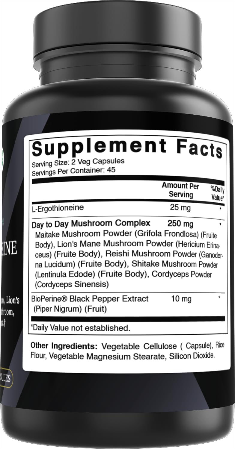 Best Naturals Day-to-Day L-Ergothioneine 25 mg with Maitake Mushrom, Lion's Mane Mushroom, Reishi Mushroom 90 Capsules Best Naturals buy supplements canada