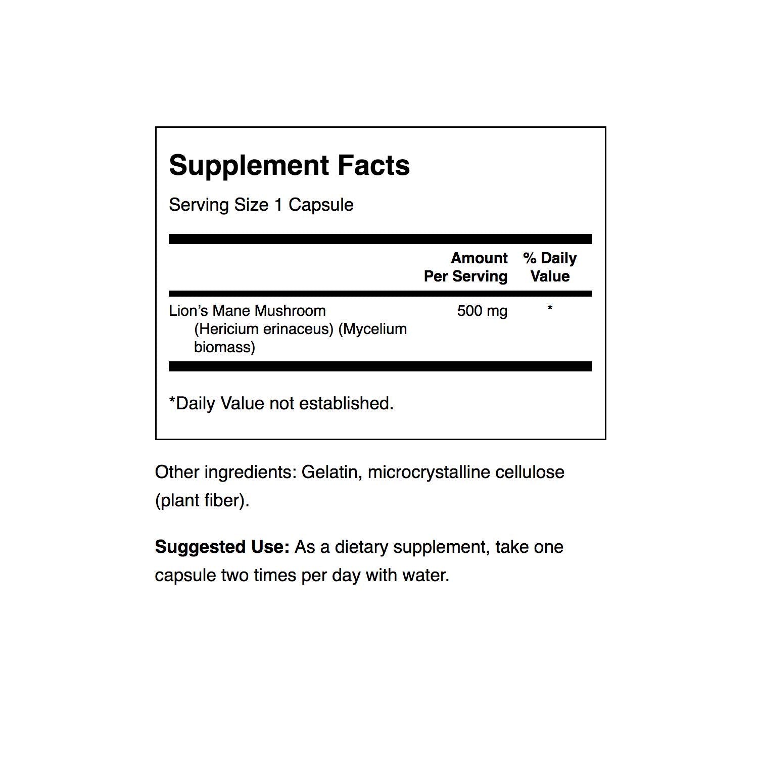 Swanson Lion's Mane Mushroom Capsules - 500 mg Each, 60 Capsules - Swanson buy supplements canada