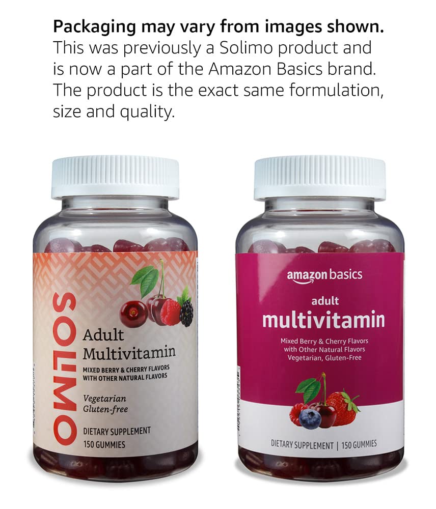 Amazon Basics Adult Multivitamin, 150 Gummies, 75-Day Supply, Mixed Berry Amazon Basics buy supplements canada