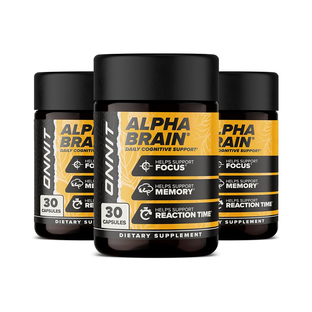 ONNIT Alpha Brain Nootropic Capsules for Men & Women, IGEN Non-GMO Tested Memory, Focus & Mental Clarity, with L-Theanine and Vitamin B6, 30 Count Each, Pack of 3 (90 Capsules) ONNIT buy supplements canada
